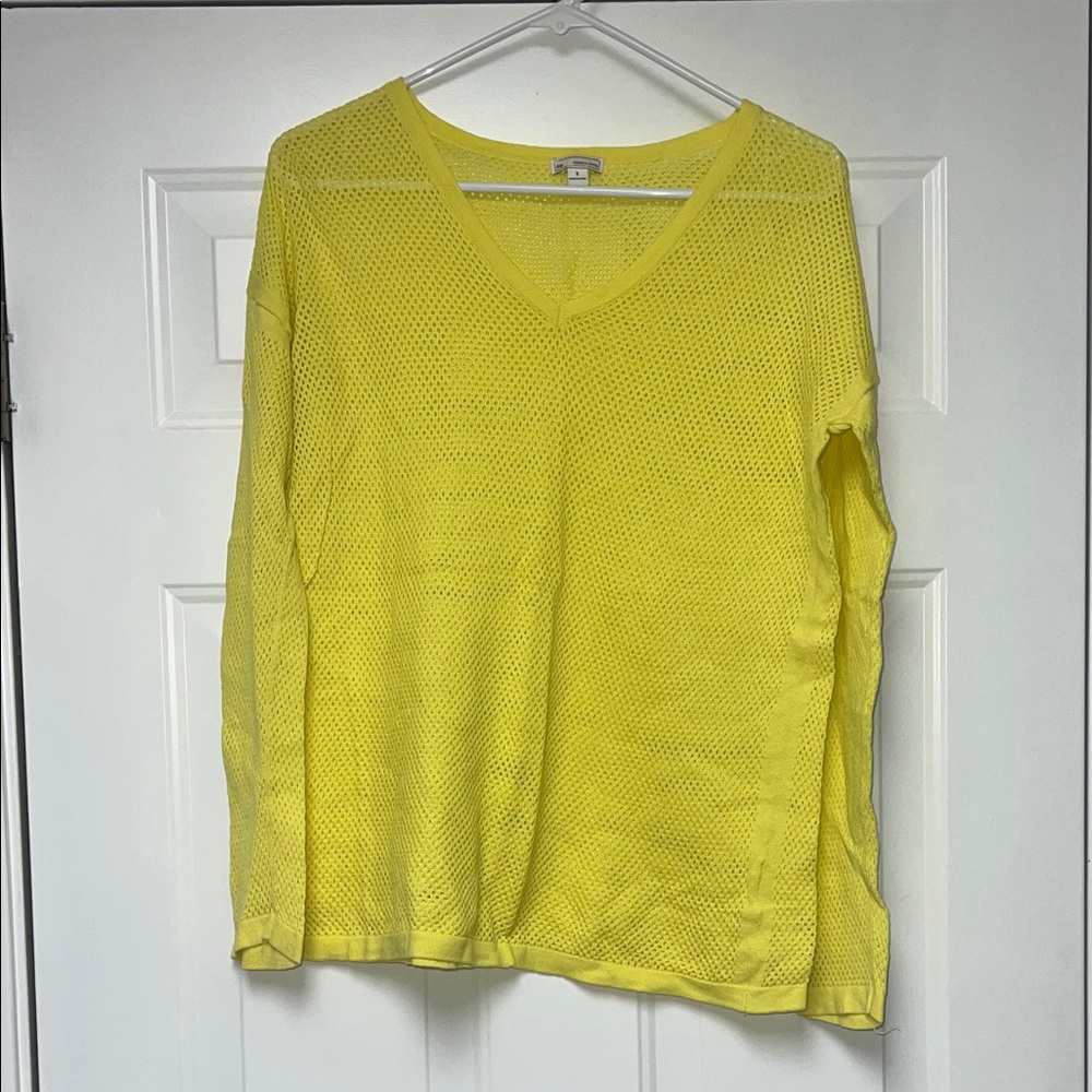 GAP Bright Yellow Mesh Sweater